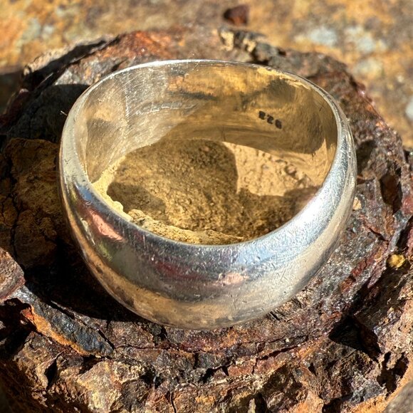 Vintage Sterling Silver Wavy Band ring Size 11 - Picture 3 of 8